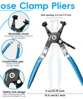 130-Piece Spring Band Hose Clamp Kit With Pliers 6-25mm for fuel lines and hoses, featuring pliers with comfortable grip and safety lock