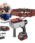 Fully Automatic Electrician Conduit Threader And Heavy Duty Cable Puller with tools for quick electrical wiring in tight spaces.