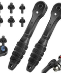 Sunny 3 In 1 Ratchet Drill Chuck Key Spanner Wrench With Magnetic Tip, ergonomic grip, includes eight sizes for versatility.