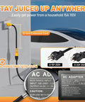 Outdoor 12 Inch 15 Amp To 20 Amp T Blade Extension Cable Waterproof 12AWG SJTW Four In One NEMA 5-15P To 5-15R 5-20R 6-15R 6-20R 125V 250V Heavy Duty Power Cord For Outdoor Equipment connected to a wall outlet.
