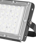Sanpyl LED Flood Light 50W 12V Outdoor White for Courtyards close-up view showing LED chip arrangement and sturdy mounting bracket.