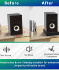 Two Pack Studio Monitor Isolation Pads For 3 To 4.5 Inch Speakers High Density Acoustic Foam To Cut Vibration Before After