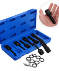 Shinypasing Heavy Duty Impact Socket Set 1/2 Drive Kit With Wrench Sleeve Adapter For Tough Jobs And Industrial Gear, Including Star Bits And Hex Sockets To Make Your Work Easy And Safe. blue case with black 1/2-inch impact sockets and rings