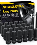 24 Piece M14x1.5 Lug Nuts Replacement For Silverado Suburban Traverse F150 Yukon Sierra 1500 XT5 XT6 Black 2 Inch Length 19mm