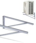 Beefed Up 30 Inch Wall Mount Brackets For Mini Split AC System, 600 Lb Capacity, Powder Coated 10 Gauge Steel, installed with condenser