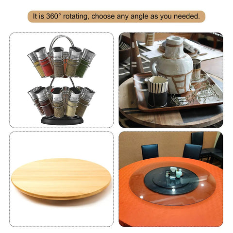 1.5 Inch Rotating Swivel Stand With Steel Ball Bearings Annular Lazy Susan Base Turntable For Kitchen Corner Cabinets Silver 0.45 Inch Diameter Heavy Duty Kitchen Organizer Spices Snacks Craft Display, 360° spice rack