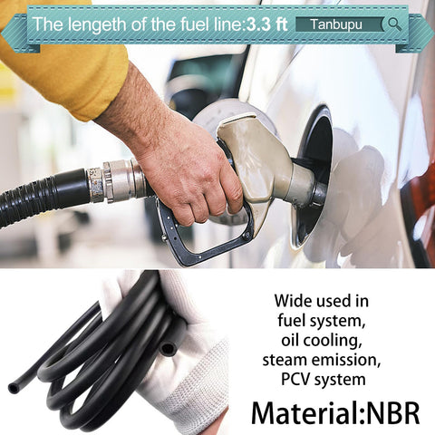 3.3 Ft Fuel Line Kit with 5 Sizes And 50 Clamps Inner Diameters NBR Material for Fuel Systems