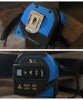 4 In 1 Laser Tape Measure With Laser Level Crosshairs, Pro Grade 130 Feet 40 Meters Distance And 16 Feet 5 Meters AutoLock Tape, Backlit LCD Display In Feet Inches Meters Millimeters, IP54 Aluminum Body For DIY Construction And Interior Design shown on steel
