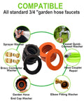 48 Piece Garden Hose Washers With Self Locking Tabs Leak Proof Black And Red Premium 3mm Thick Rubber Gaskets Kit