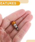 2 Pack M5x0.8 Universal Motorcycle Fork Bleeder Screws for Dirt Bikes and Motocross Air Bleeder Valve shown in hand