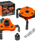 Universal 3 Jaw Oil Filter Wrench Set With Gear Driven Heat Treated Steel Jaws For High Torque Removal Of Stubborn Filters, Adjustable Grip, Easy To Use Auto Maintenance Tool For Cars, Trucks And SUVs, 3-piece set shown
