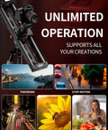 Shark Slider Nano II 860 Motorized Camera Slider For DJI RS2 RS3 Pro RS4 RS4 Pro RS5 Gimbals With 360 Pan shown with camera mounted.