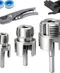 Dual Function PVC Pipe Threader Kit For Internal And External Threading On One Half Inch, Three Quarter Inch And One Inch PVC Pipes, Drill Compatible