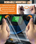 Person bending Five Pack OEM Grade Front Cover Lens for Digital Infinity Series Welding Helmet showing flexibility