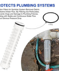 Go To Spin Down Sediment Filter One And A Half Inch 60 Mesh Replacement For Sprinkler and Water Systems with O-Ring and installed filter