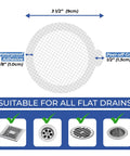 Image showing 3.5" waterproof disposable hair catcher mesh strips for shower and sink drain use.
