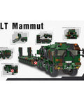 Pro Level Military Tank Carrier Building Blocks 1912 Pcs Top Shelf Army Vehicle Construction Set rear view with detailed parts.