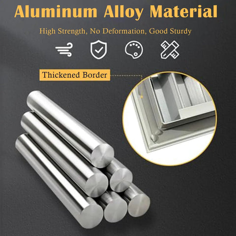 Heavy-Duty Aluminum Louvered Wall Grille Air Return Vent Cover for Living Rooms, Bathrooms, and Factories With Removable Access Hatch for Easy Maintenance and Dent-Resistant, Durable Metal Construction, aluminum alloy