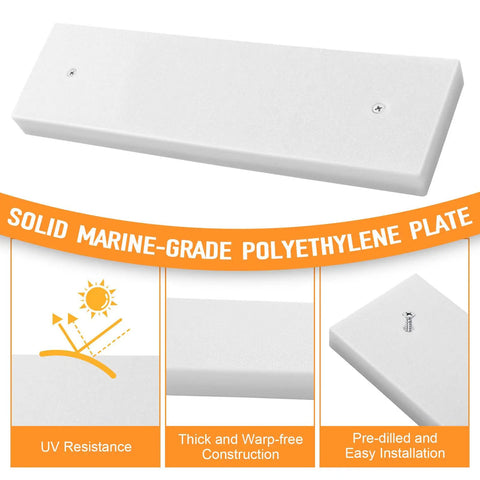 Marine Grade Transducer Mounting Plate Kit For Boats 0.8 Inch Thick White Transom Mounting Block UV Resistant