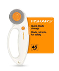 45mm Rotary Fabric Cutter With Ergonomic Loop Grip For Easy Precise Cuts, Heavy Duty Premium Steel Blade for multiple layers cutting