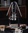 Manual Espresso Maker Set Hand Press Espresso Machine With Dual Lever And 12 Bar Pressure Profiling stainless steel black