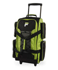 Neon Lime 22 Inch Lightweight Carry On Rolling Duffel Bag with In Line Skate Wheels for on the Go Travel, front and side view