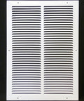 12 X 18 Inch Flat Stamped Steel Return Air Grille For Duct Opening, Sidewall and Ceiling HVAC Vent Cover, White Finish, 1 Inch Frame Overlap