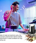 Man using Dual Channel B50K Potentiometer Kit With 6 Pin Split Shaft Rotary Potentiometers For Audio Volume Control, White
