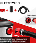 Eight Foot Universal Vacuum Hose For Wet Dry Vacuums With Two And A Half Inch Inlet Compatible With Rigid Dewalt