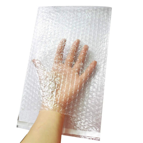 Hand inside Self Sealing Bubble Out Bags 8x12 Inch For Moving, Shipping, And Storage Double Sided Cushioning Pouches with Premium Seal