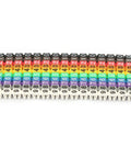 Wire Numbering Marker C Shape Cable Marker Tubes For Quick Cable ID 150 Pcs KCM 1.5mm 1.5 Square Easy Snap In Labels Durable Plastic Cable Tags in colorful arrangement