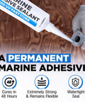 Fast Cure White Marine Adhesive Sealant 5200 For Above And Below Waterline applying on wood surface with latex gloved hand.