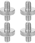 Heavy Duty Dual End Camera Tripod Screw 1/4 20 Male To Male 4 Pack, silver metal mount adapters for photography gear.