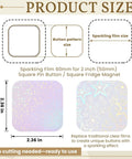 Product size details for 200 Pcs Button Maker Film Kit With Glittering Holographic Sheets For 50 Mm Badges Eight Styles