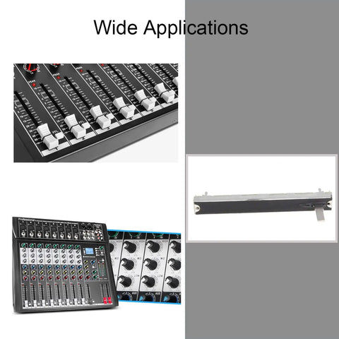 Five Pack Pro Grade 10K Linear Potentiometers Carbon Film Faders with 3 Pins Slide Potentiometers for Dimming and Tuning Perfect for DIY Audio Mixers 128mm Length 0.2 Ohm Tolerance in audio equipment setup