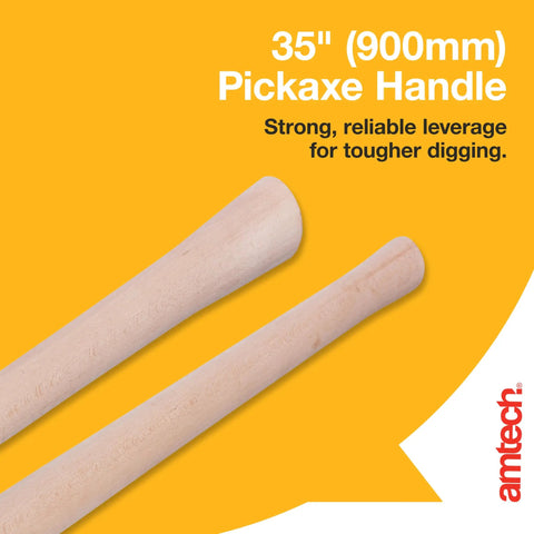 Beefy Wooden Pickaxe And Mattock Handle 35 Inch 900mm Kiln Dried Beech Heavy Duty Yet Lightweight Fits Most Standard Heads Durable