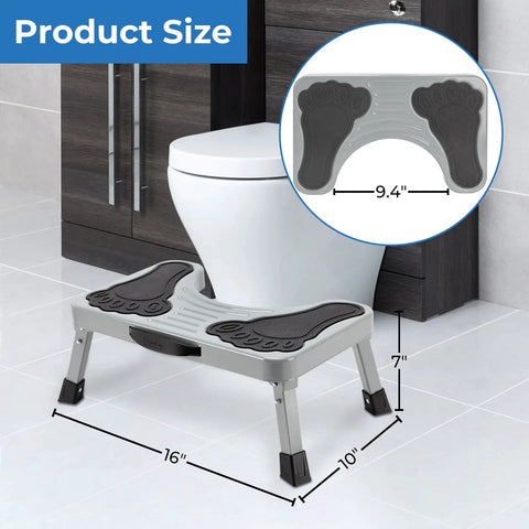 7 Inch Metal Toilet Stool Collapsible Potty Stool for Adults and Kids Elevates Your Feet for Natural Pooping Posture reducing strain