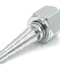 Heavy Duty Metal Oxygen Tubing Connector With Christmas Tree Barb And Threaded Swivel Nut For Leak Resistant O2 Hose Adapter Durable Construction Secure Fit Tubing Coupler, silver
