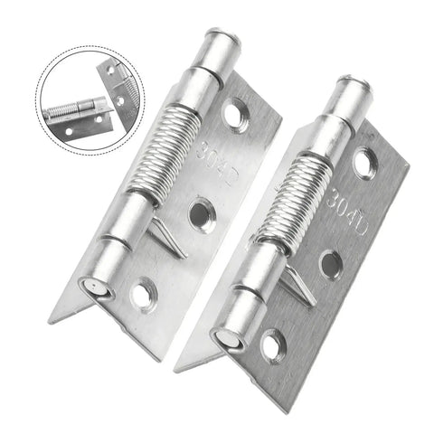 Two Piece Stainless Steel Spring Hinge Set For Cabinet Doors That Self Close And Keep It Quiet Folding Loose Leaf Wood Door Hinge