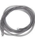 Pro Grade 16mm Steel Drain Snake Auger Cable coiled, designed for tough kitchen sink and bathroom clogs, pipe cleaning tool.