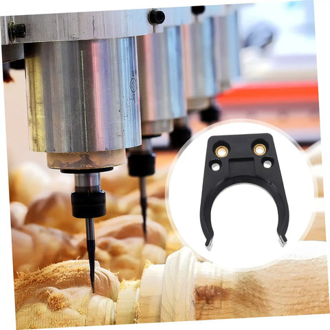 Automatic Tool Changer Holding Clip For Woodworking And CNC Engraving Claw Clamp Durable Plastic Tool Holder For Woodworking Machines CNC Centers Engraving Devices Quick Clamp Fix Heavy Duty Gear Accessory, black plastic