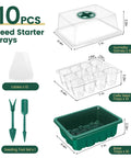 3rd Gen Seed Starter Tray Set With 120 Cells In 10 Packs And A Thick Reusable Seed Tray With Adjustable Humidity Dome diagram