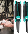 Top Tier 8 In 1 Folding Hex Key Wrench Kit Booms With Wide Size Range From 1.5mm To 8mm For Snazy Home Garage Jobs Using High Torque Chrome Vanadium Steel For Tightening Screws Like A Pro. Folding hex key set used on bicycle gears, 1.5-8mm chrome vanadium steel.