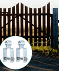 2 Pack 1-1/2 X 1-1/2 Square Post Female Hinges With 5/8 Pintle For Chain Link Fence Gates Galvanized Steel Hinge Set Silver