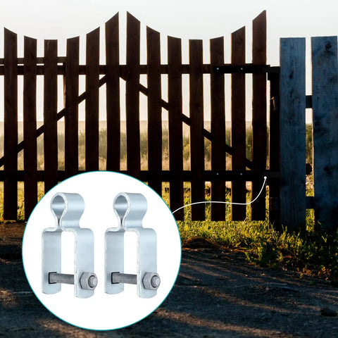 2 Pack 1-1/2 X 1-1/2 Square Post Female Hinges With 5/8 Pintle For Chain Link Fence Gates Galvanized Steel Hinge Set Silver
