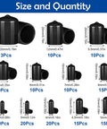158 Pcs Rubber End Caps Kit Black Round Vinyl Covers And Protectors For Bolts And Screws Fit 2 Mm To 20 Mm Diameters