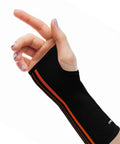 Forearm And Wrist Brace For Carpal Tunnel Relief And Workout Recovery, MoistureWicking Adjustable Wrist Wraps, Black-orange, Medium