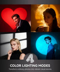 Portraits using RGB Photography Light On The Go 10W Portable Fill Light With 8400mAh Battery 4 color modes CRI96 Plus diffuser.
