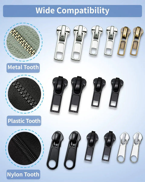 Zipper Repair Kit For Jackets, Coats, Backpacks, Luggage And More, 159-Piece Universal Zipper Fix Kit With Replacement Sliders