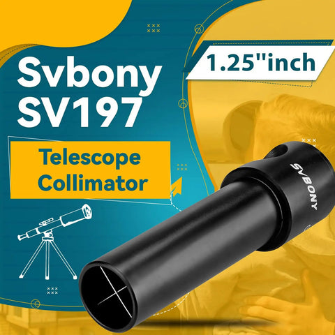 Svbony SV197 1.25 inch telescope collimator, black aluminum, for precise alignment of Newtonian reflectors and SCTs.